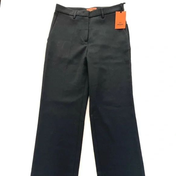 MISSONI Black Trousers with Multi Color Aztec Back Yoke - Size US6 - MSRP $795.…